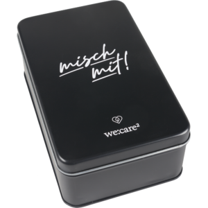 Aufbewahrungsdose "Misch mit" von we:care² schwarz geschlossen