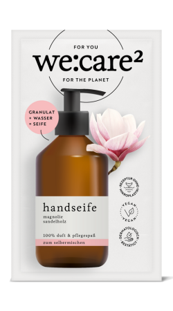 we care zwei Granulat Sachet zum Seife selbst mischen