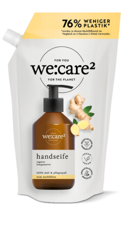 we care zwei Nachfüllbeutel zum Wiederauffüllen Ingwer-Bergamotte