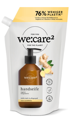 we care zwei Nachfüllbeutel zum Wiederauffüllen Ingwer-Bergamotte