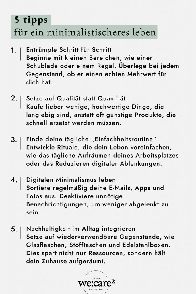5 Tipps für ein minimalistischeres Leben