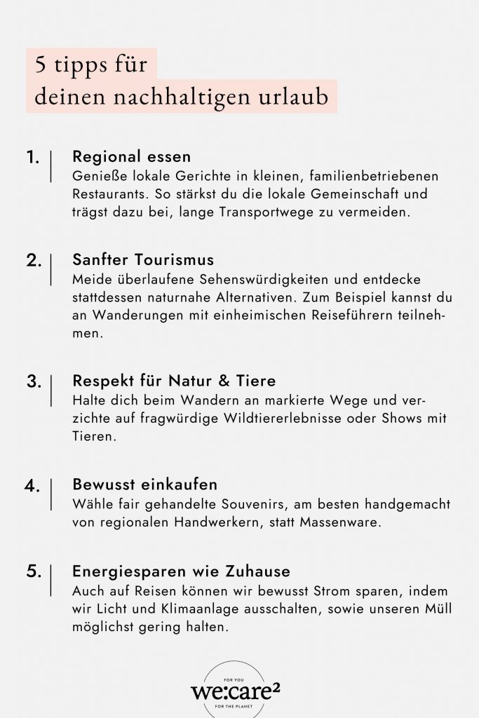 tipps für nachhaltiges reisen