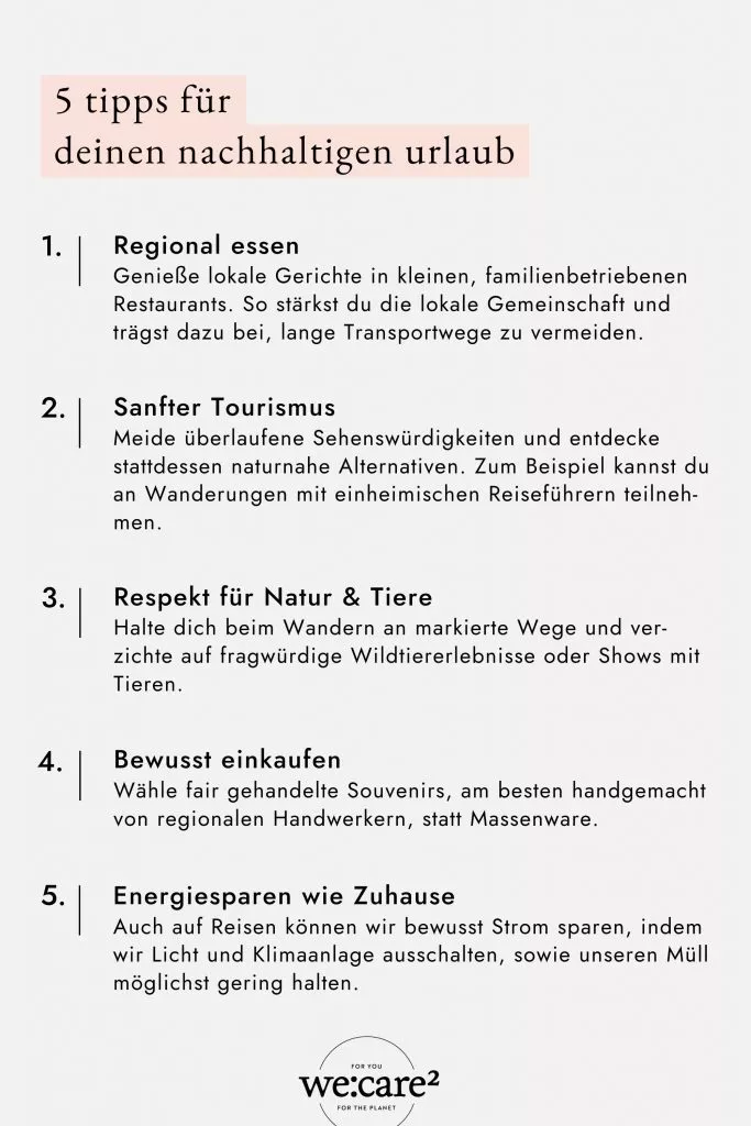 tipps für nachhaltiges reisen