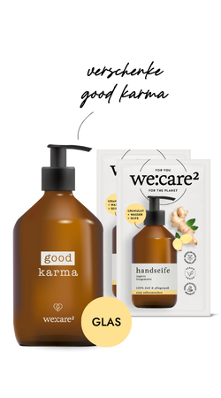 Geschenkset Good Karma mit Seifenspender und Granulat Sachets