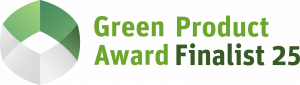 Logo und Auszeichnung des Green Product Award Finalist 2025