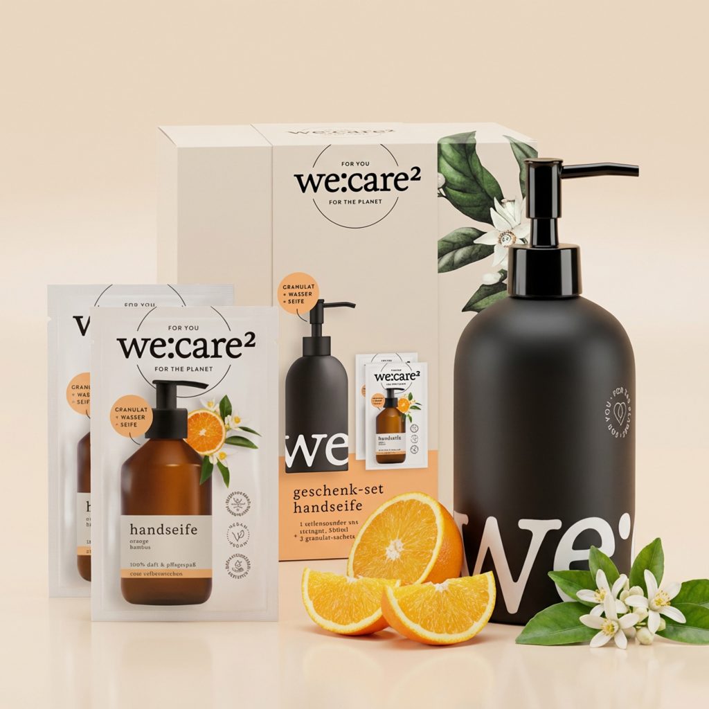 Geschenk-Set Orange Harmony Orange Bambus mit Orangenvierteln und -blüten