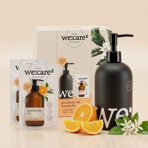 Geschenk-Set Orange Harmony Orange Bambus mit Orangenvierteln und -blüten