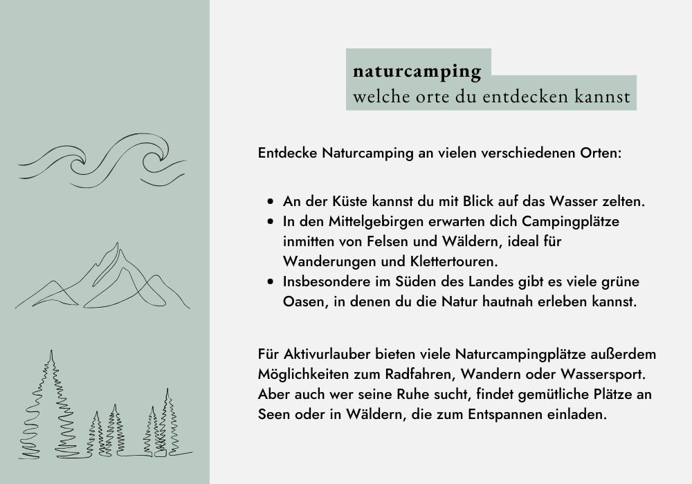 orte für naturcamping