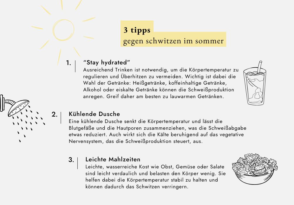 tipps bei schwitzen im sommer