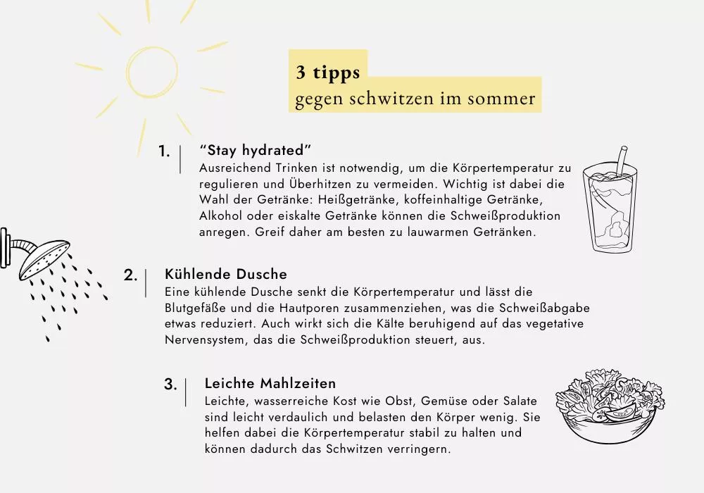tipps bei schwitzen im sommer