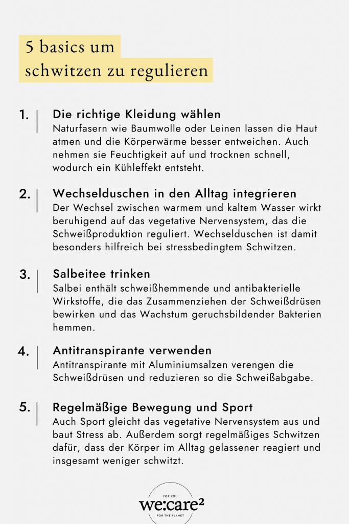 tipps um schwitzen zu regulieren